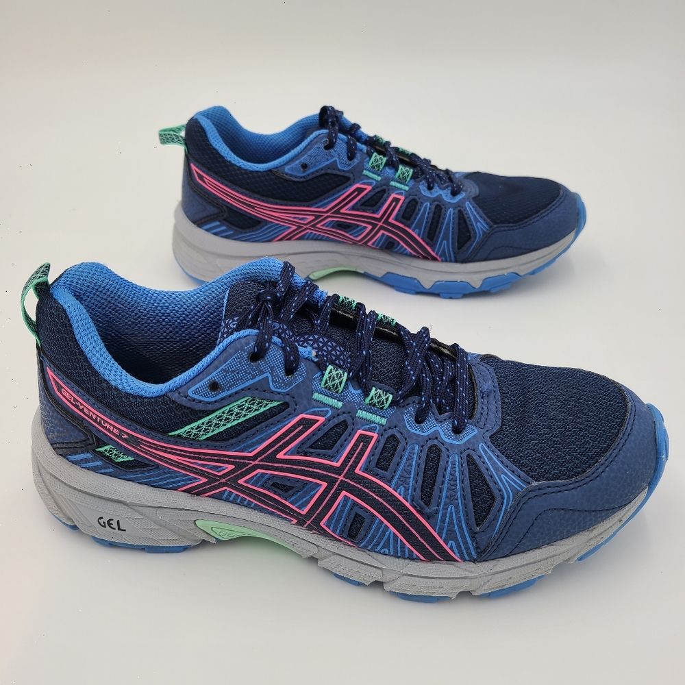 Asics Womens Gel Venture 7 1012A476 Blue Running Shoes Sneakers Size 6.5